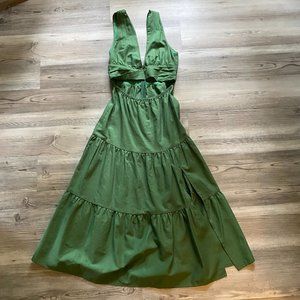 Spencer V-Neck Cut Out Tiered Midi Dress